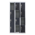 12-Door Steel Storage Locker, Grey with Charcoal Doors - image 1