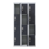12-Door Steel Storage Locker, Grey with Charcoal Doors - image 1