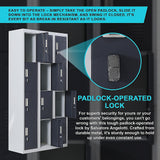 12-Door Steel Storage Locker, Grey with Charcoal Doors - image 7
