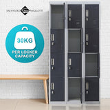 12-Door Steel Storage Locker, Grey with Charcoal Doors - image 6