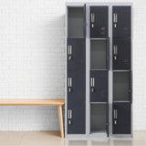12-Door Steel Storage Locker, Grey with Charcoal Doors - image 2