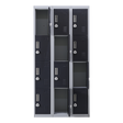 12-Door Steel Storage Locker with 3-Digit Combination Lock, Grey with Charcoal