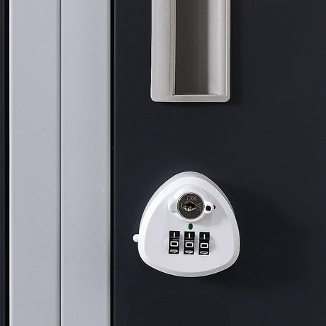 12-Door Steel Storage Locker with 3-Digit Combination Lock, Grey with Charcoal