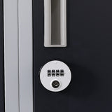 12-Door Steel Storage Locker with 4-Digit Combination Lock, Grey with Charcoal