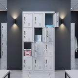 12-Door Steel Storage Locker in Grey, key lock - image 4