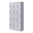 12-Door Steel Storage Locker in Grey, key lock - image 1