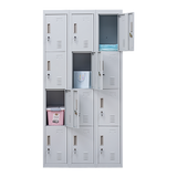 12-Door Steel Storage Locker in Grey, key lock - image 9