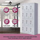 12-Door Steel Storage Locker in Grey, key lock - image 10
