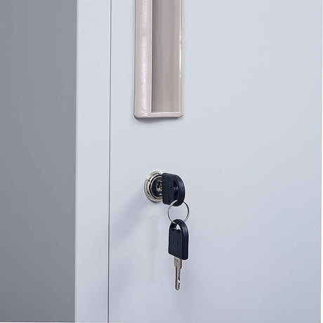 12-Door Steel Storage Locker in Grey, key lock - image 11