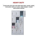 12-Door Steel Storage Locker in Grey, key lock - image 6