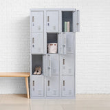 12-Door Steel Storage Locker in Grey, padlock-operated - image 5