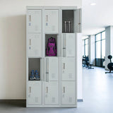 12-Door Steel Storage Locker in Grey, padlock-operated - image 6