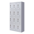 12-Door Steel Storage Locker in Grey, padlock-operated - image 1