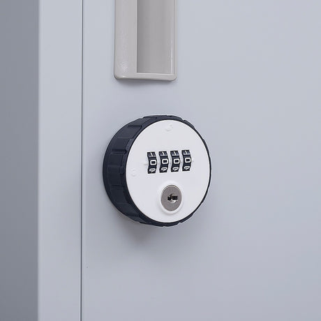 12-Door Steel Storage Locker with 4-Digit Combination Lock, Grey