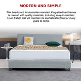 Braemar Bay Curved Bed Head, Stone Grey King