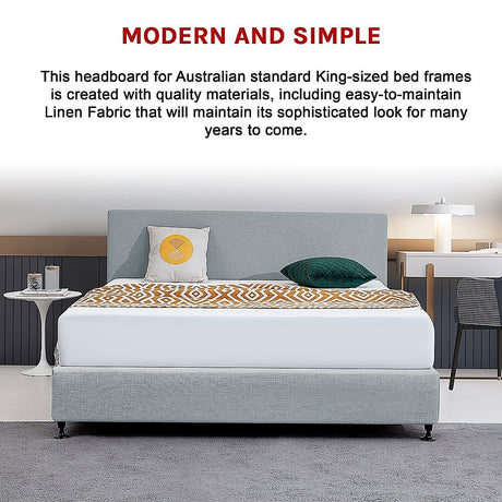 Braemar Bay Curved Bed Head, Stone Grey King