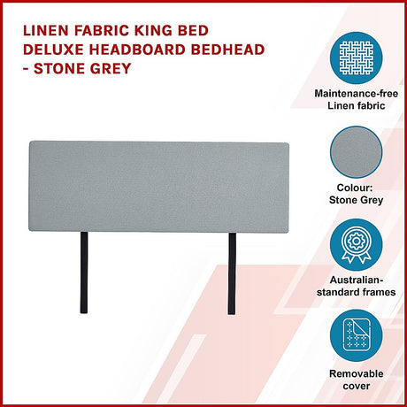 Braemar Bay Curved Bed Head, Stone Grey King