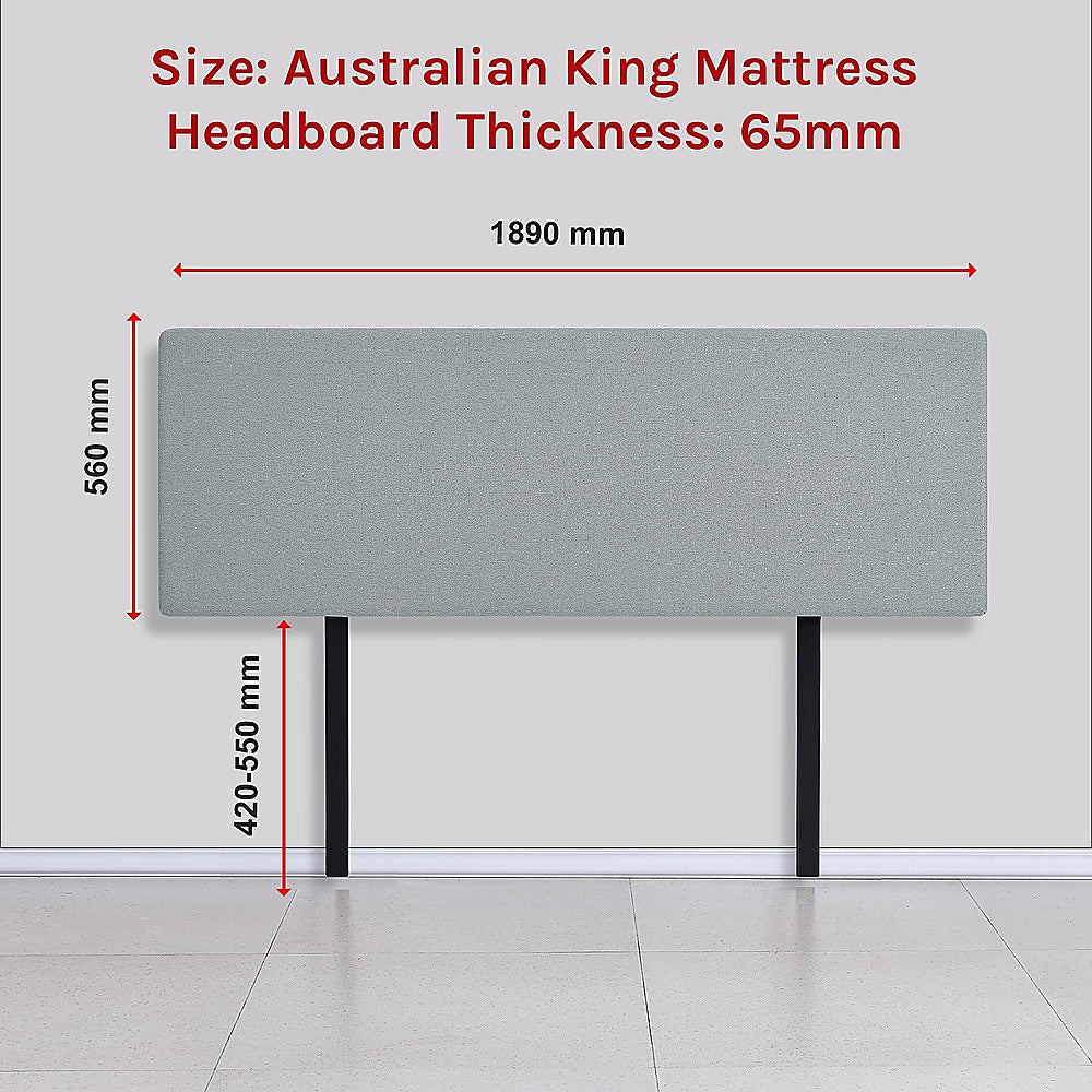 Braemar Bay Curved Bed Head, Stone Grey King
