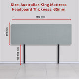 Braemar Bay Curved Bed Head, Stone Grey King