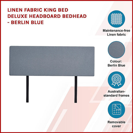 Braemar Bay Curved Bed Head, Berlin Blue King