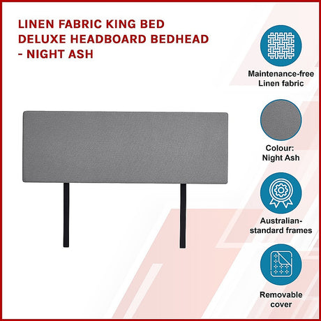 Braemar Bay Curved Bed Head, Night Ash King