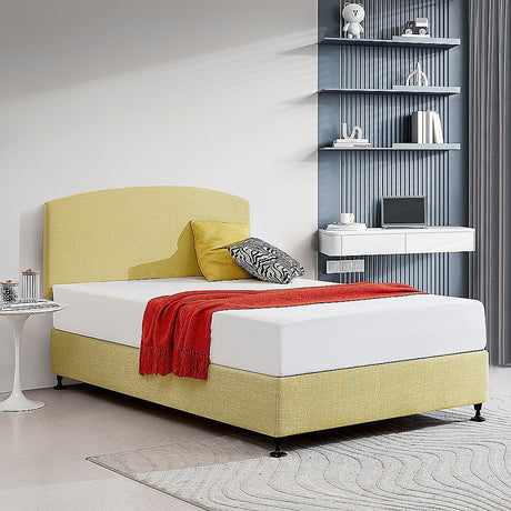 Braemar Bay Curved Bed Head, Sulfur Yellow Double