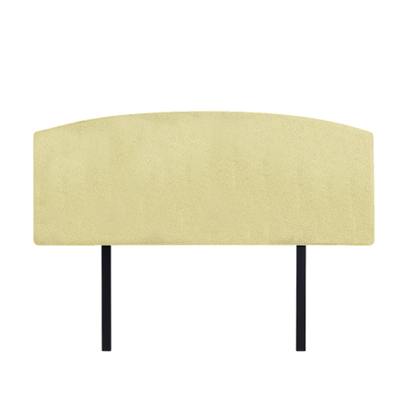 Linen Fabric Double Bed Curved Headboard Bedhead - Sulfur Yellow