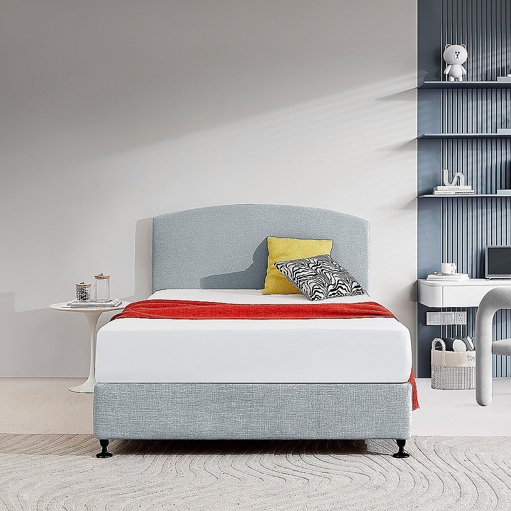Braemar Bay Curved Bed Head, Stone Grey Double