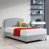 Braemar Bay Curved Bed Head, Stone Grey Double