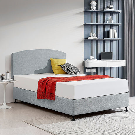 Braemar Bay Curved Bed Head, Stone Grey Double