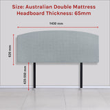 Braemar Bay Curved Bed Head, Stone Grey Double