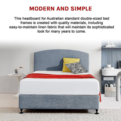 Braemar Bay Curved Bed Head, Berlin Blue Double