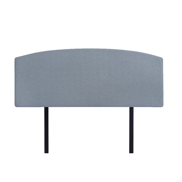 Linen Fabric Double Bed Curved Headboard Bedhead - Berlin Blue