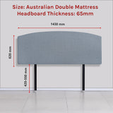 Braemar Bay Curved Bed Head, Berlin Blue Double