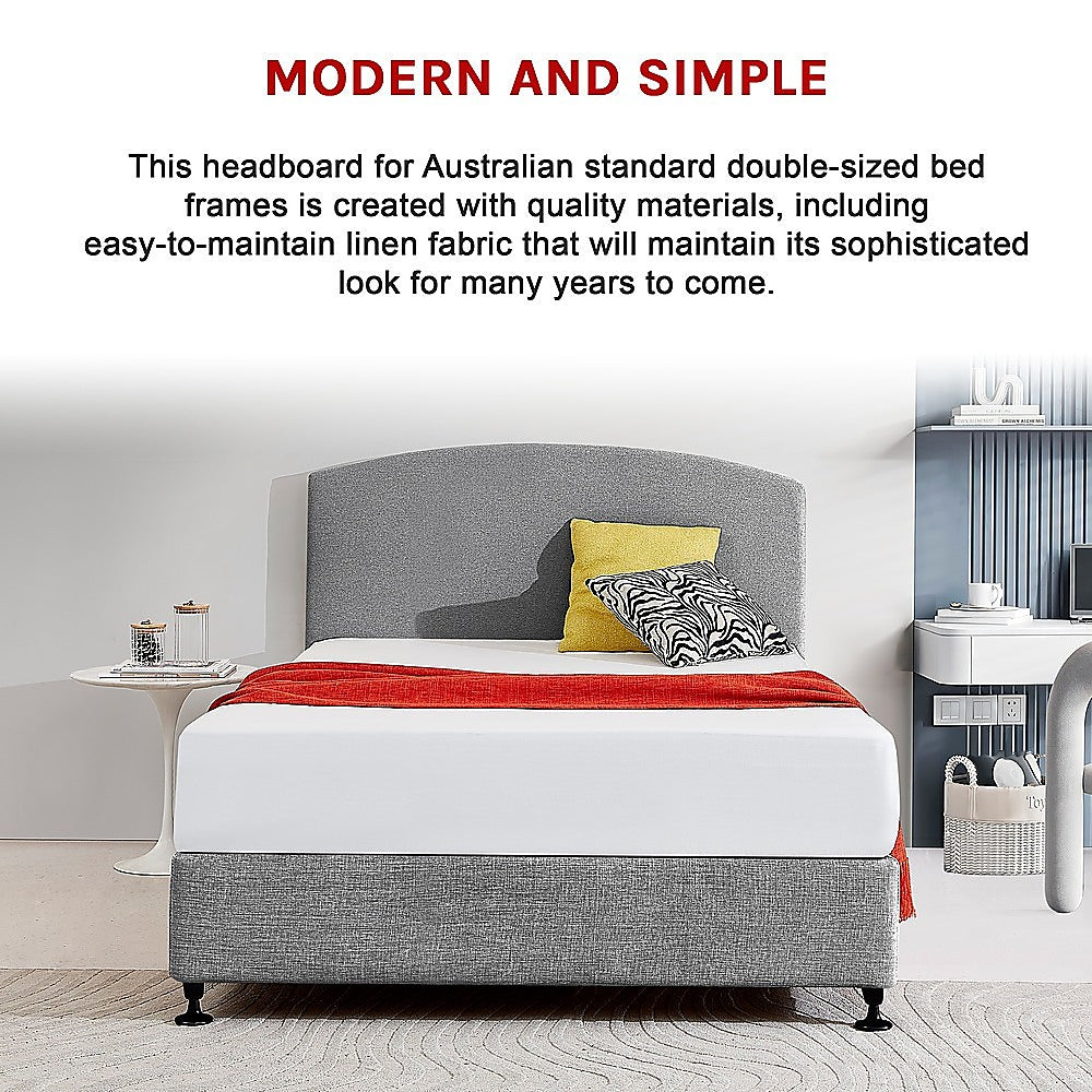 Braemar Bay Curved Bed Head, Night Ash Double