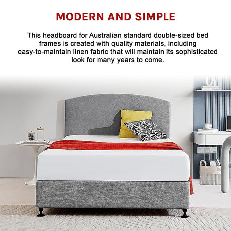 Braemar Bay Curved Bed Head, Night Ash Double