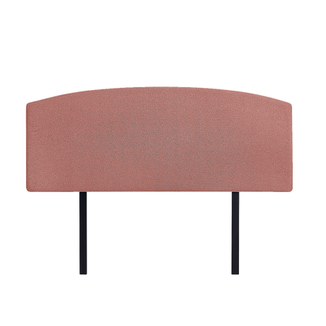 Linen Fabric Queen Bed Curved Headboard Bedhead - Pearl Copper Brown