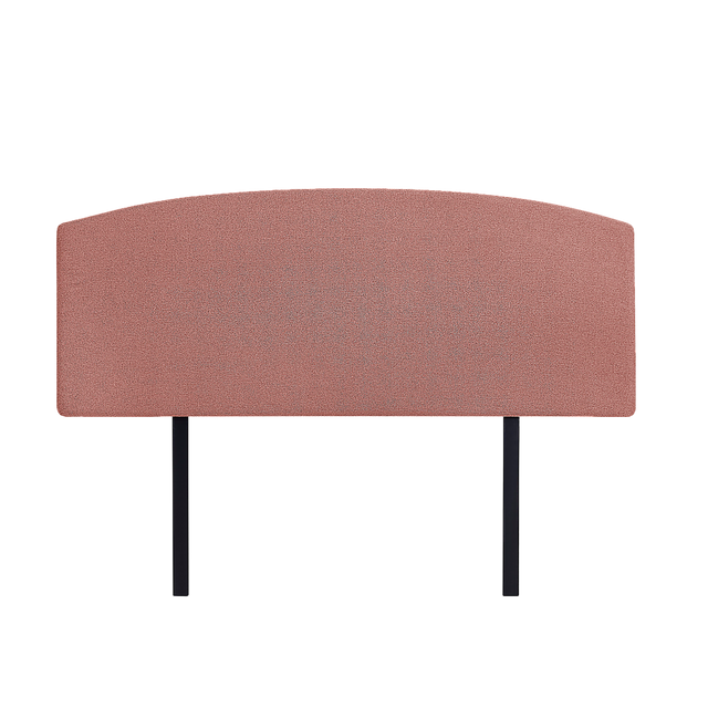 Linen Fabric Queen Bed Curved Headboard Bedhead - Pearl Copper Brown