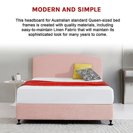 Braemar Bay Curved Bed Head, Pale Pink Queen