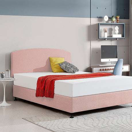 Braemar Bay Curved Bed Head, Pale Pink Queen