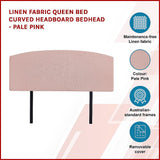Braemar Bay Curved Bed Head, Pale Pink Queen