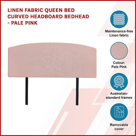 Braemar Bay Curved Bed Head, Pale Pink Queen