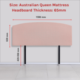 Braemar Bay Curved Bed Head, Pale Pink Queen