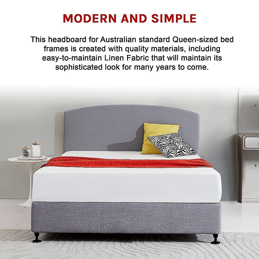Braemar Bay Curved Bed Head, Slate Ash Queen