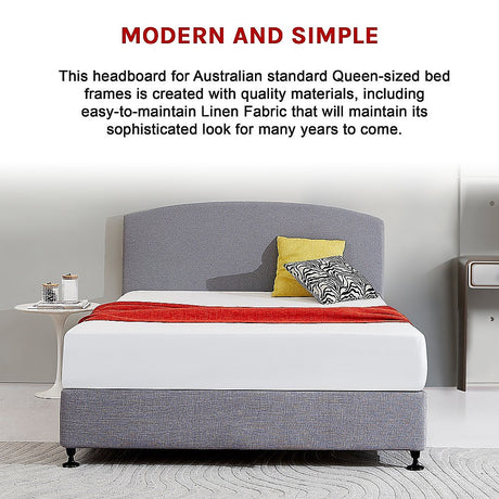 Braemar Bay Curved Bed Head, Slate Ash Queen