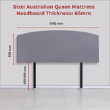Braemar Bay Curved Bed Head, Slate Ash Queen