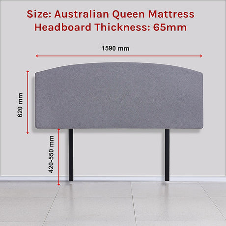 Braemar Bay Curved Bed Head, Slate Ash Queen