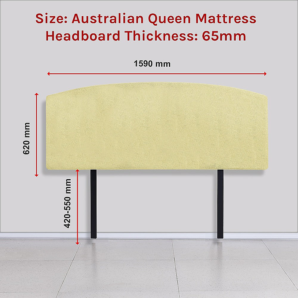 Braemar Bay Curved Bed Head, Sulfur Yellow Queen
