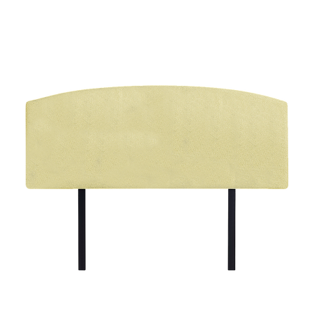 Linen Fabric Queen Bed Curved Headboard Bedhead - Sulfur Yellow