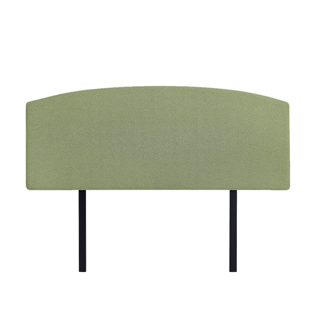 Linen Fabric Queen Bed Curved Headboard Bedhead - Olive Green